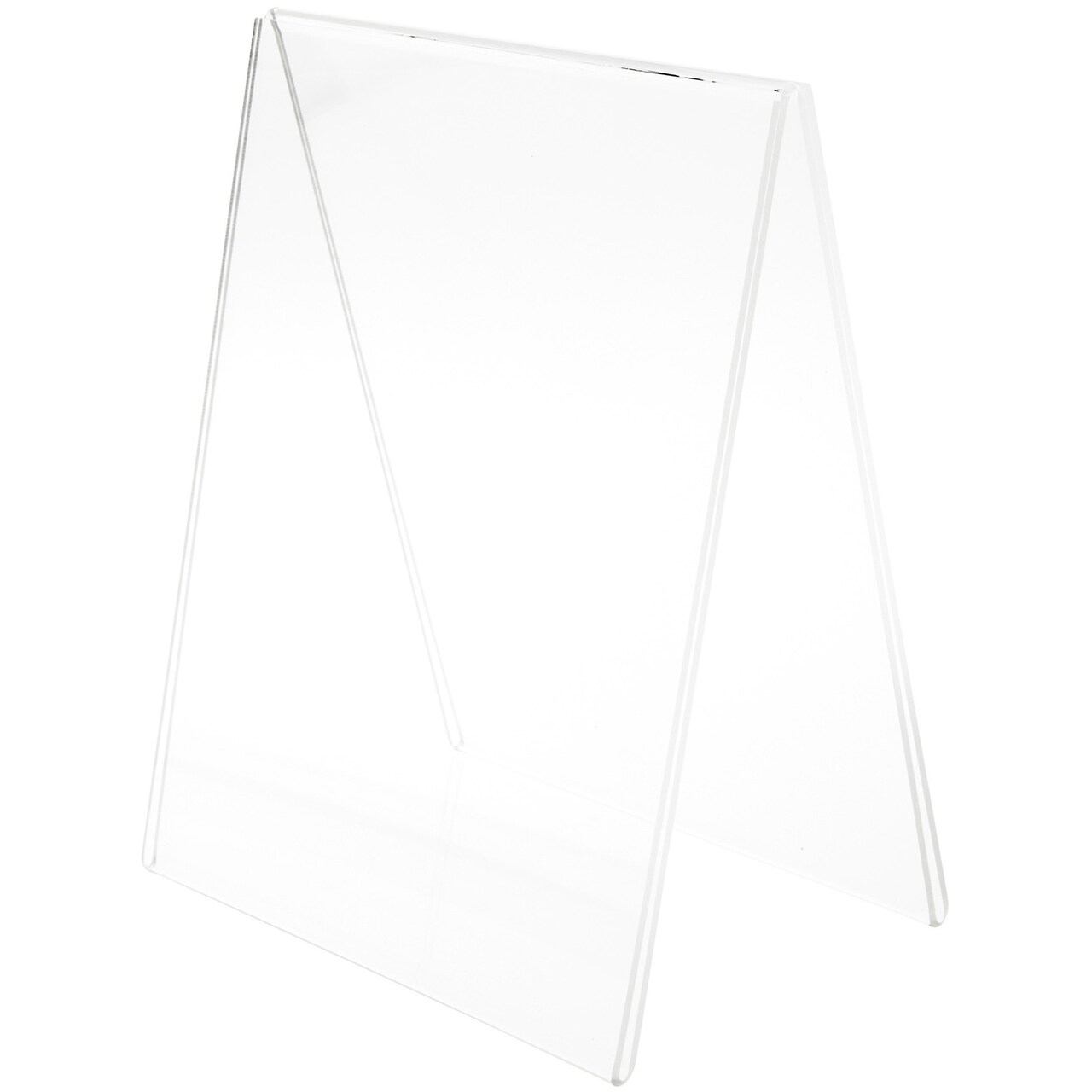Plymor Clear Acrylic Folded A-Frame Holder for 2 Signs or Photos, 11" H x 8.5" W x 6" D